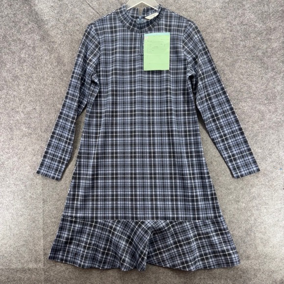 Bridgehampton Isaac Mizrahi Womens Plaid Dress Blue Size M Sample Preppy Chic - Picture 10 of 13
